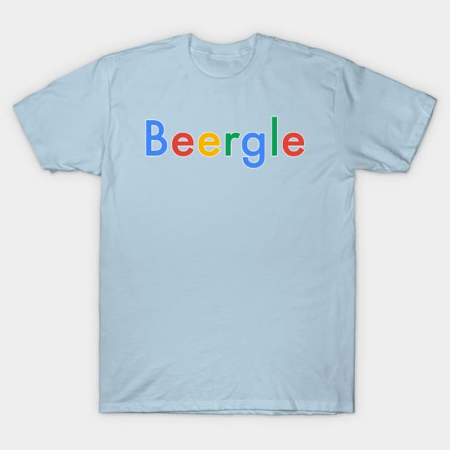 Beer Search Engine (White Outline) T-Shirt by PerzellBrewing